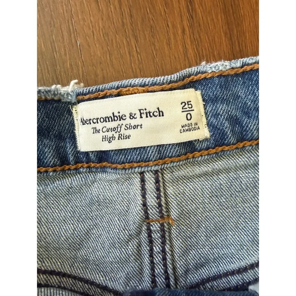 Abercrombie & Fitch The Cutoff Shorts High Rise Medium Wash Sz 25/0 Casual Denim